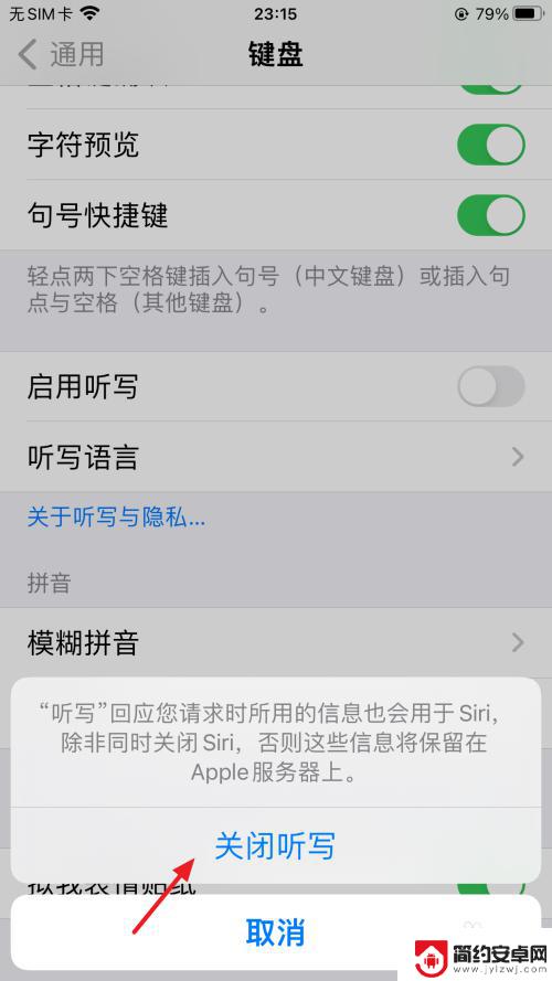 苹果手机键盘说话出字怎么关闭 苹果手机说话自动打字关闭方法