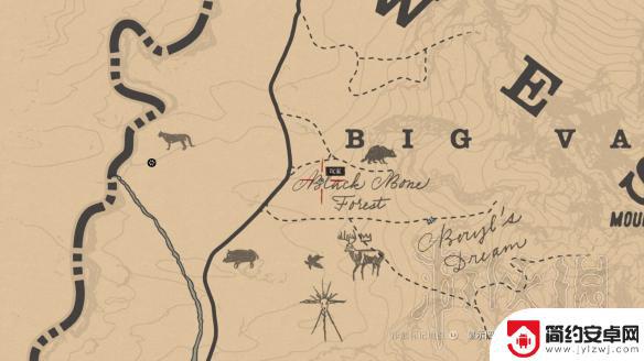 荒野大镖客2传说公鹿线索断了 《荒野大镖客2》传奇公鹿位置地图